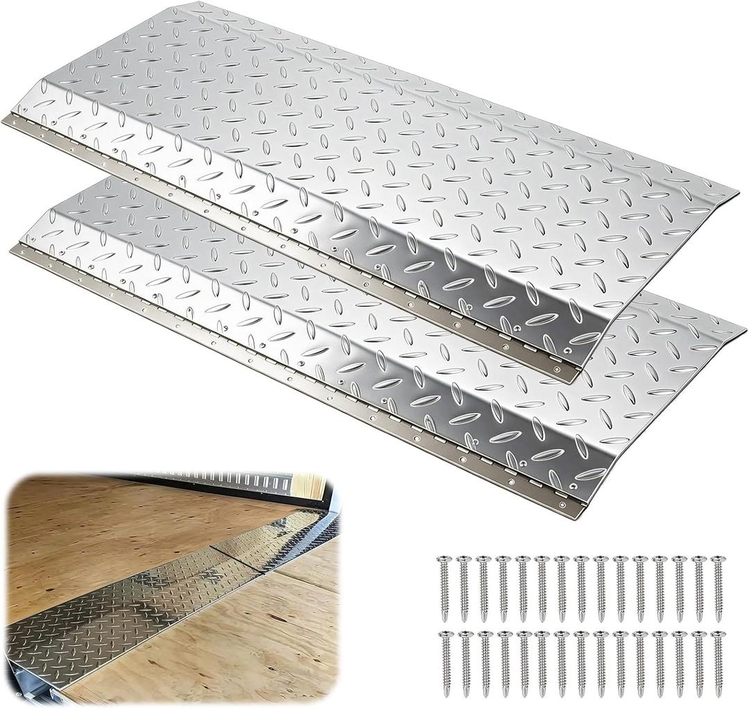 Hinged Trailer Door Slider Plate with Screws 2 Pack (58" x 12")