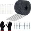 6 Inch X 100 Feet Gutter Guard Mesh Roll, Leaf Filter Gutter Protection Roll with Installation Screws, DIY Leaf Filter Rainwater, Used for Filter Roof Tree Branches (Black 6inch X 100ft)