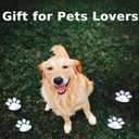 Paw Print Solar Lights - Outdoor Garden Decoration Waterproof, Cat Dog Animal Set (4), Pet Cemetery, Grave Memorial, Gifts for Pet Lovers (Warm White)