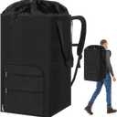 Extra Large Laundry Backpack Bag for College Dorm Room Camp Travel, Men Women Heavy Duty Laundry Hamper with Structure - Stand Itself and Easy Storage (Black)