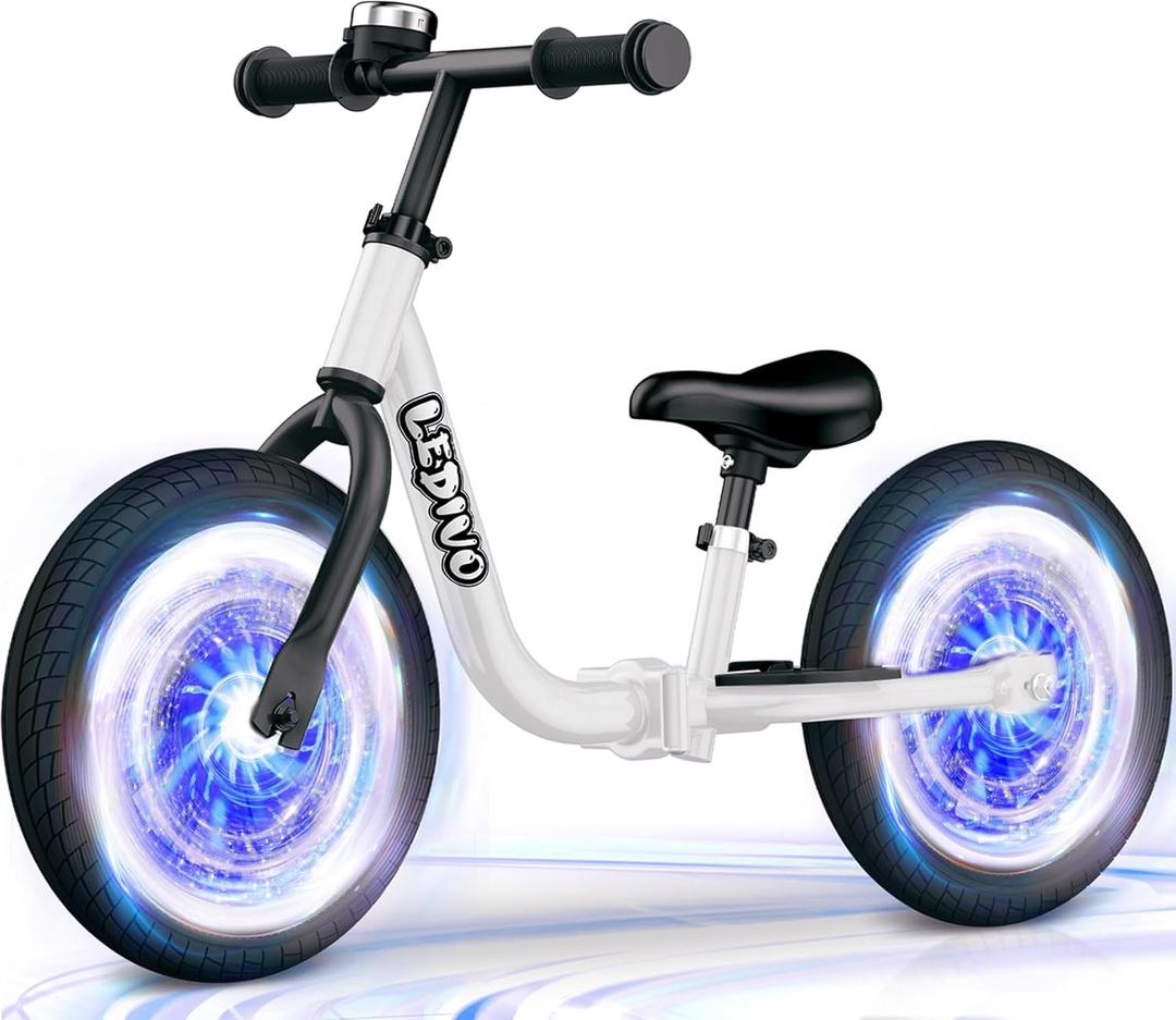 Toddler Balance Bike 2 Year Old, No Pedal 12 Inch Bike for Kids 24 Months to 5 Years Old, Customize Plate (3 Stickers Included), Gift Bikes for Boys Girls 2-5
