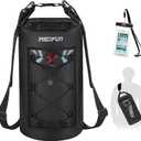 Piscifun Dry Bag, Waterproof Floating Backpack 10L/20L/30L/40L with Waterproof Phone Case for Boating, Kayaking, Fishing (Black)