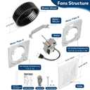 BKR60 Bathroom Exhaust Fan Replacement with Cover/Grille | Quiet 3.0 Sones High Airflow Fan Motor Replacement Fit 670, 671, 688-G/H/J/K, 693, 695, 695P, 695-R02, 696N, 696N-R02, 690-A, 690NT-A