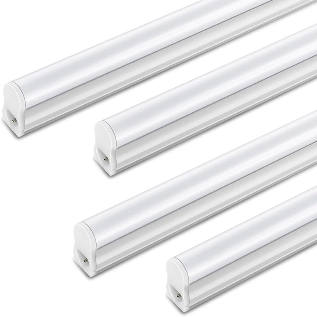 Pak T5 LED Shop Light 4FT 2800LM 6500K 20W Garage Cabinet Lighting 4 Pack