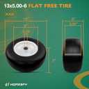 HQPASFY 13x5.00-6 Flat-Free Lawn Mower Tire & Wheel Set of 2, Zero-Turn Mower Front Tires with 1/2" & 5/8" Bearings, Solid Smooth Puncture-Proof Replacement for Lawn Mowers & Zero-Turn Mowers, White