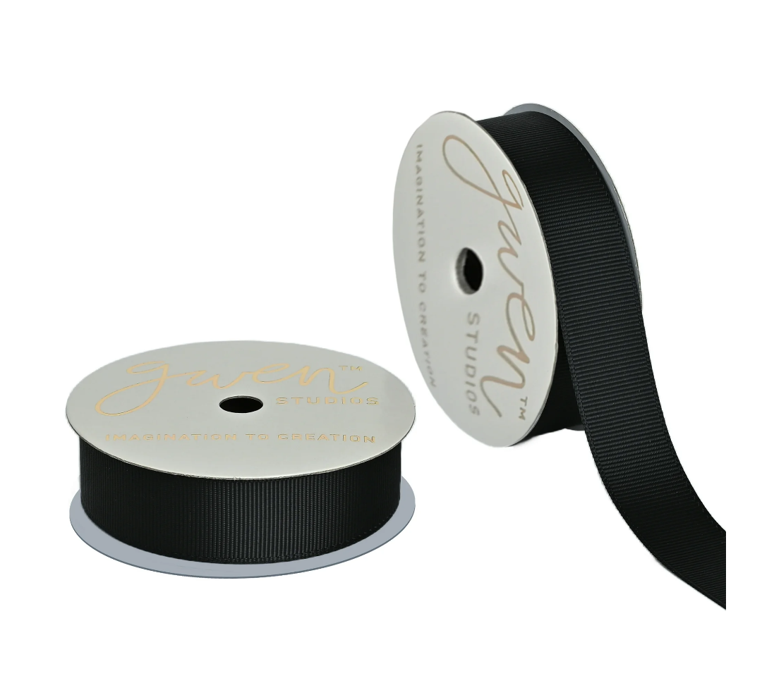 Gwen Studios 7/8" Black Grosgrain Ribbon, 7 Yards ( 6 Pack)