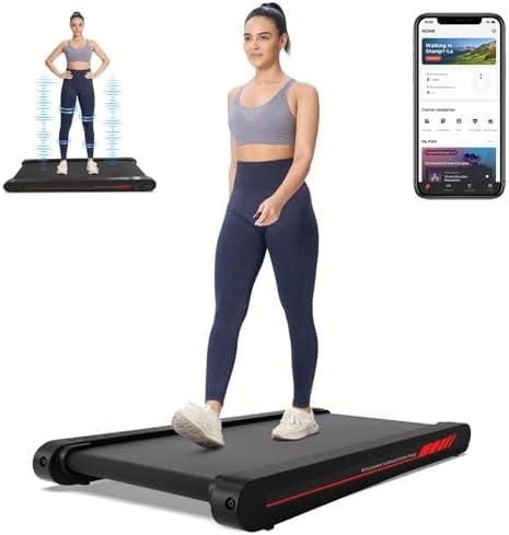 Sperax Walking Treadmill Pad with APP, 3 in 1 Under Desk Treadmill, 400W Low Noise Walking Vibration Pad with Remote Control,Portable Treadmills for Home Office