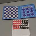 2-in-1 Checkers & Tic-Tac-Toe Board Game | Magnetic Travel Games for Kids 8-12 | Plane Activities for Kids Ages 8-12 | Foldable Magnetic Checkers & Travel Activities (Ages 3-12)