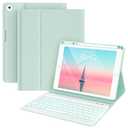 Keyboard case for iPad 5th/6th Generation 2017/2018, 9.7 Inch iPad Air 2 Case with Keyboard, Removable Wireless Backlit Keyboard Detachable, Folio Smart Cover, Tablet Case with Pencil Holder(Green)