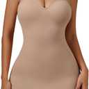 Strapless Shapewear for Women Breathable Tummy Control Shapewear Dress with Removable Straps Bulit in Bra Full Slip (L)