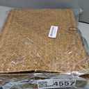 Set of 2 Flat Seagrass Storage Bins with Lid Wicker Storage Baskets for Organizing, Woven Shelf Organizer Bins Home Utility Organizer Box for Home & Office Supplies (Caramel)