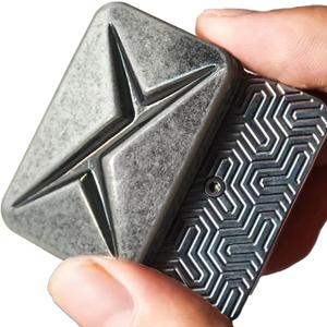 Lightning Infinite Fidget Slider Metal Magnetic Haptic Fidget Toys for Adults Anxiety/ADHD/Stress Relief (Industrial Style Silver Gray)
