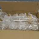 SENTVEND 16 Oz Drinking Glasses with Bamboo Lids and Glass Straw - 8 Pcs Glass Cups Beer Ice Coffee Glasses Cute Aesthetic Cup Great for Coffee Bar Accessories Include 2 Cleaning Brushes