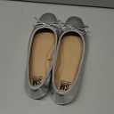 SM New York Women's Comfortable Round Toe Ballet Flats Dress Shoes, Silver, Size 9