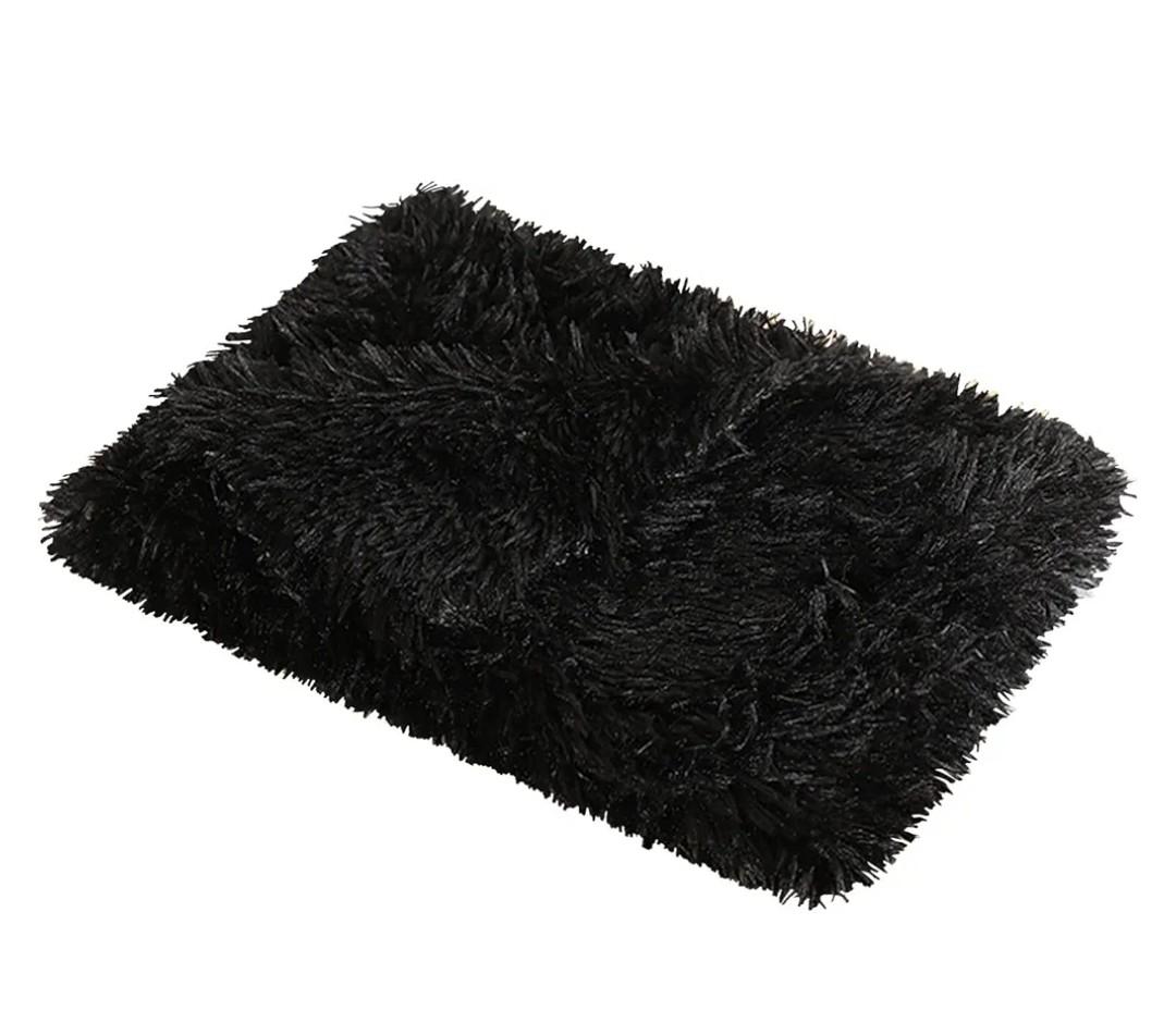 Furry Puppy Blanket - Premium Fleece Fluffy Pet Shag Throw Blanket, Anxiety and Stress Relief, Soft, Warm for Cats & Dogs 22x14 Inches (Black, S)