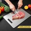 New Upgraded Titanium Cutting Board, Stainless Steel Cutting Boards For Kitche, Dishwasher Safe Double-sided Chopping Board with Peeler and Anti-slip Mat(18"L x 12"W)