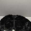 Danedvi Women's Fashion Cropped Faux Fur Jacket Long Sleeve Open Front Cardigan Casual Fluffy Parka Shaggy Short Coat Black, Medium