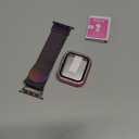 Mesh Loop with Bling Case Compatible with Apple Watch Band 38mm 40mm 41mm 42mm 44mm 45mm 46mm, Stainless Steel Metal Strap with Cover for iWatch Series 11 10 9 8 7 6 5 4 3 2 1 SE for Women