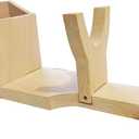 Wood Hot Melt Glue Gun Stand, Glue Gun Holder, 10.8''x3.5''x5'', Beige