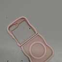 UEEBAI Magnetic for Samsung Galaxy Z Flip 5/Z Flip 6/7 FE Case, Compatible with MagSafe, Transparent Clear Wave Frame Design Soft Edge Cover Matte Shockproof Phone Case- Pink