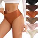 Thongs for Womens High Waisted Seamless for Women Underwear Sexy Breathable Panties 6 Pack L