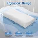 AM AEROMAX 32" King Size Contour Memory Foam Pillow, Cervical Pillow for Neck Pain Relief, Neck Orthopedic Sleeping Pillows for Side, Back and Stomach Sleepers (King - 32Lx16Wx(5"-5.5")H, White)