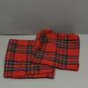 AQOTHES Pack of 2 Christmas Plaid Decorative Throw Pillow Covers Scottish Tartan Cushion Case for Farmhouse Home Holiday Decor Red and Green, 18 x 18 Inches