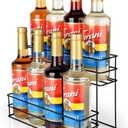 8 Bottle Capacity Coffee Syrup Organizer 2 Tier Coffee Syrup Stand Shelf for Coffee Bar Kitchen Small Wine Rack for Bar Family Storage for Syrup Wine Dressing