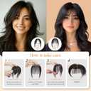 Wispy Bangs Hair Clip Human Hair, Human Hair Clip in Bangs, Wispy HairPieces, No Tangle & Smooth, 11g #1B Natural Black