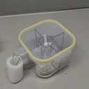 4-Compartment Clear Seasoning Box with Lids and Spoons, Airtight Condiment Organizer, Kitchen Spice Container Set for Salt, Sugar, Pepper (White)