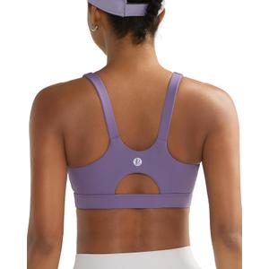 RUNNING GIRL Sports Bra for Women High Support, Molded Cup High Impact Sports Bras for Women with Sewn in Pads (X-Large, Dusty Lavender)