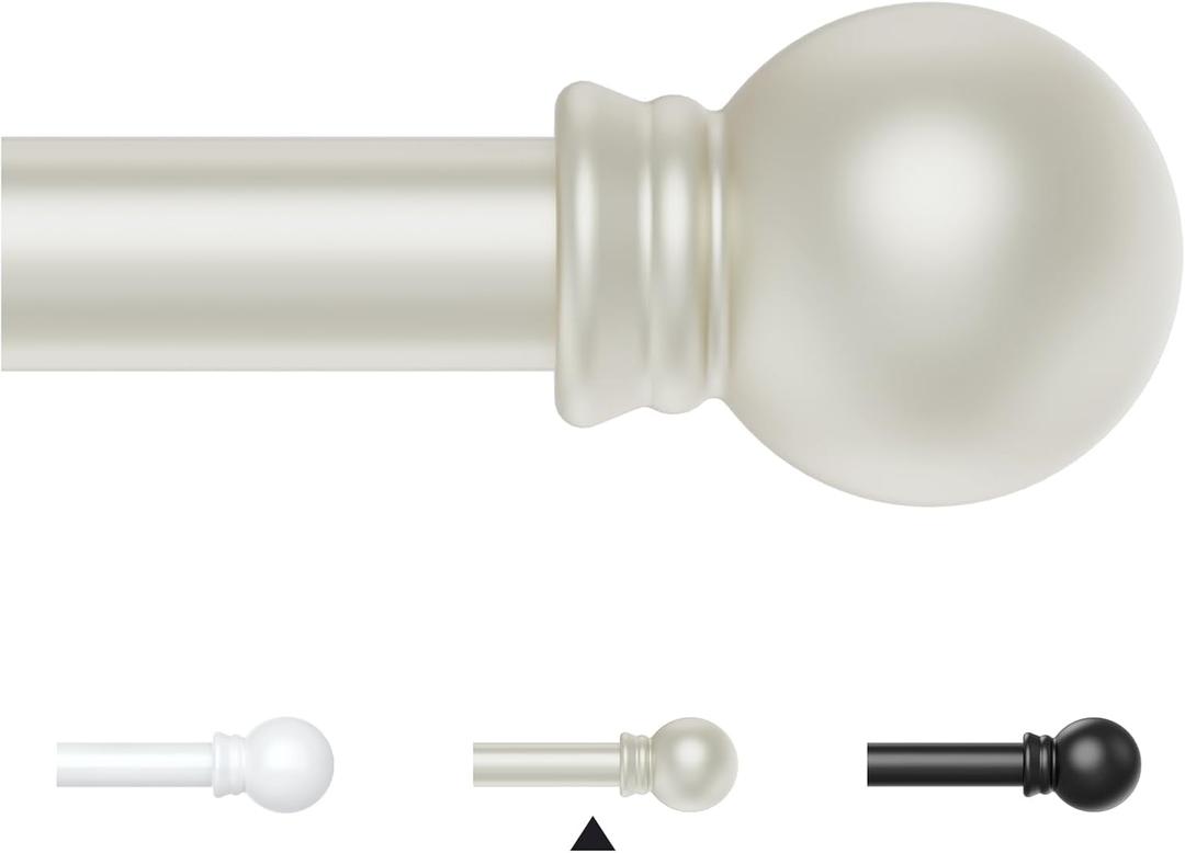Thestoa Nickel Curtain Rods for Windows 48 to 84-92 Inch, Stainless Steel Long Curtain Rods for Bedroom, Living Room, Kitchen, Farmhouse, Outdoor