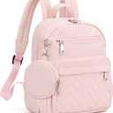 SYTRAH Mini Backpack for Women Small Backpack Purse, Anti Theft Backpack Waterproof Lightweight Puffer Back packs for Travel, Work with Coin Purse Pink