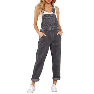 LookbookStore Fall Outfits Denim Overalls for Women Western Clothes for Women Women's Fashion Overalls 90 Styles Clothing for Women Party Trendy Clothes for Women Frost Gray Size XL Size 16 18