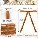 2 x 24Pcs Velvet Ribbon Bows for Christmas Tree - Vintage Decor, Door Garland, Wreath Decorations, Home & Wedding Decoration - Clear Twist Tie, 5x7 Inch, 3/8'' Width Camel