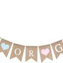 GCQQ Boy or Girl Gender Reveal Banner No DIY Burlap Baby Shower Rustic Baby Boy or Girl Banner for Baby Shower Party Supplies, Gender Reveal Props, Pregnancy Announcement Decoration