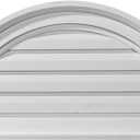 Ekena Millwork 24"W x 12"H x 1 1/8"P, Half Round Gable Vent Louver, Non-Functional