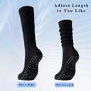 Scrunch Pilates Grip Socks for Women, Yoga Slouch Socks with Grip for Dance Gym Exercise (M)