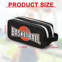 4 Pcs Double Layer Basketball Accessory Bags with Zipper - Toiletry Travel Bags Basketball Items Accessories Essentials Stuff Organizer for Youth Players Team Gifts