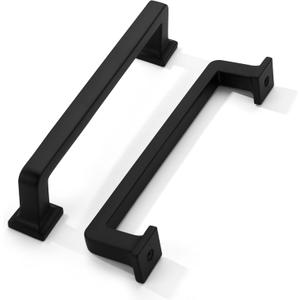 khtumeware 10 Pack Matte Black Cabinet Pulls, 5 Inch(128mm) Hole Centers Cabinet Handles Kitchen Hardware Straight Bar for Cabinets and Drawer Pulls