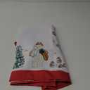 VidaFete Christmas Rectangle Tablecloth, Snowman Pine Tree Snowflake Pattern White Polyester Table Cloth, Waterproof Wipe Clean Holiday Table Cover for Xmas Dining Parties Home Decoration, 60x102in