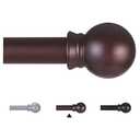 Thestoa Brown Curtain Rods for Windows 48 to 84-92 Inch, Stainless Steel Long Curtain Rods for Bedroom, Living Room, Kitchen, Farmhouse, Outdoor Brown