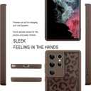 MOWIME Compatible with Samsung Galaxy S22 Ultra Case with Card Holder, Military Grade Protection, Cheetah Print Shockproof Soft TPU Protective Wallet Case for Galaxy S22 Ultra 6.8 Inch, Brown