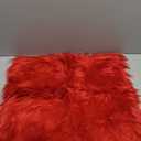 LIGICKY Set of 1 Red Fluffy Pillows Luxury Series Soft Faux Fur Throw Pillow Cover Decorative Square Plush Pillow Case Cushion Cover for Couch Sofa Bed, 18" x 18"