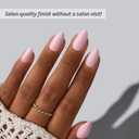 BTArtbox Press On Nails Short - Home CEO, Easy-to-Apply Light Pink Almond Press On Nails with Glue and Adhesive Tabs in 16 Sizes - 32 Nails All-in-One Kit