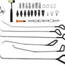 LadyRosian 31PCS Paintless Dent Removal Kit Professional Stainless Steel Rods Paintless Dent Removal Tool for Car Dents Door Dings and Hail Damage Removal Set