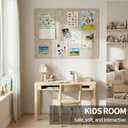 Large Felt Bulletin Board for Wall, 48"x36" Frameless Picture Board, Soft Felt Cork Board for Office, Home Planning & Office Wall Decor, Easy Install Pin Board(Beige)