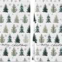 Siilues Christmas Kitchen Towels 18x26 Inch Set of 2, Tree Snowflake Merry Christmas Dish Towels Seasonal Winter Decorations for Home Drying Dishcloth (White 01)