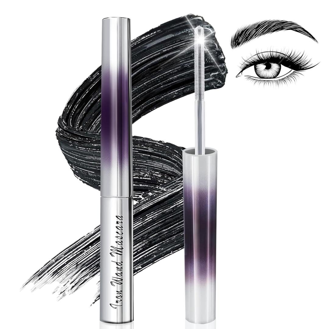 3D Curling Iron Wand Mascara, Metal Wand Mascaras, Metal Iron Wands Rod Mascara Waterproof Natural Long Lasting Smudge-Proof No Flaking, Create thick, Clear Eyelashes (1 Pcs)