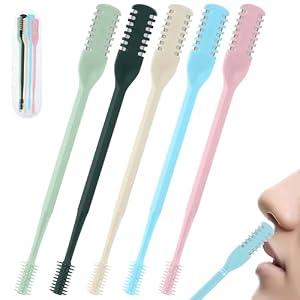 JIAOYANG 5Pcs Nose Hair Trimmer for Women - 2026 Portable Double Sided 360Â° Rotating Nasal Hair Cutter